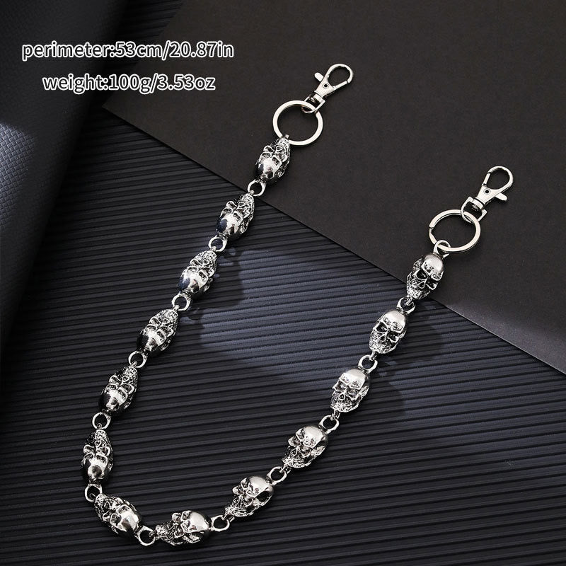 Silver Metal Skull Jeans Wallet Chain Hip Hop Punk Dark Style Unisex Accesso