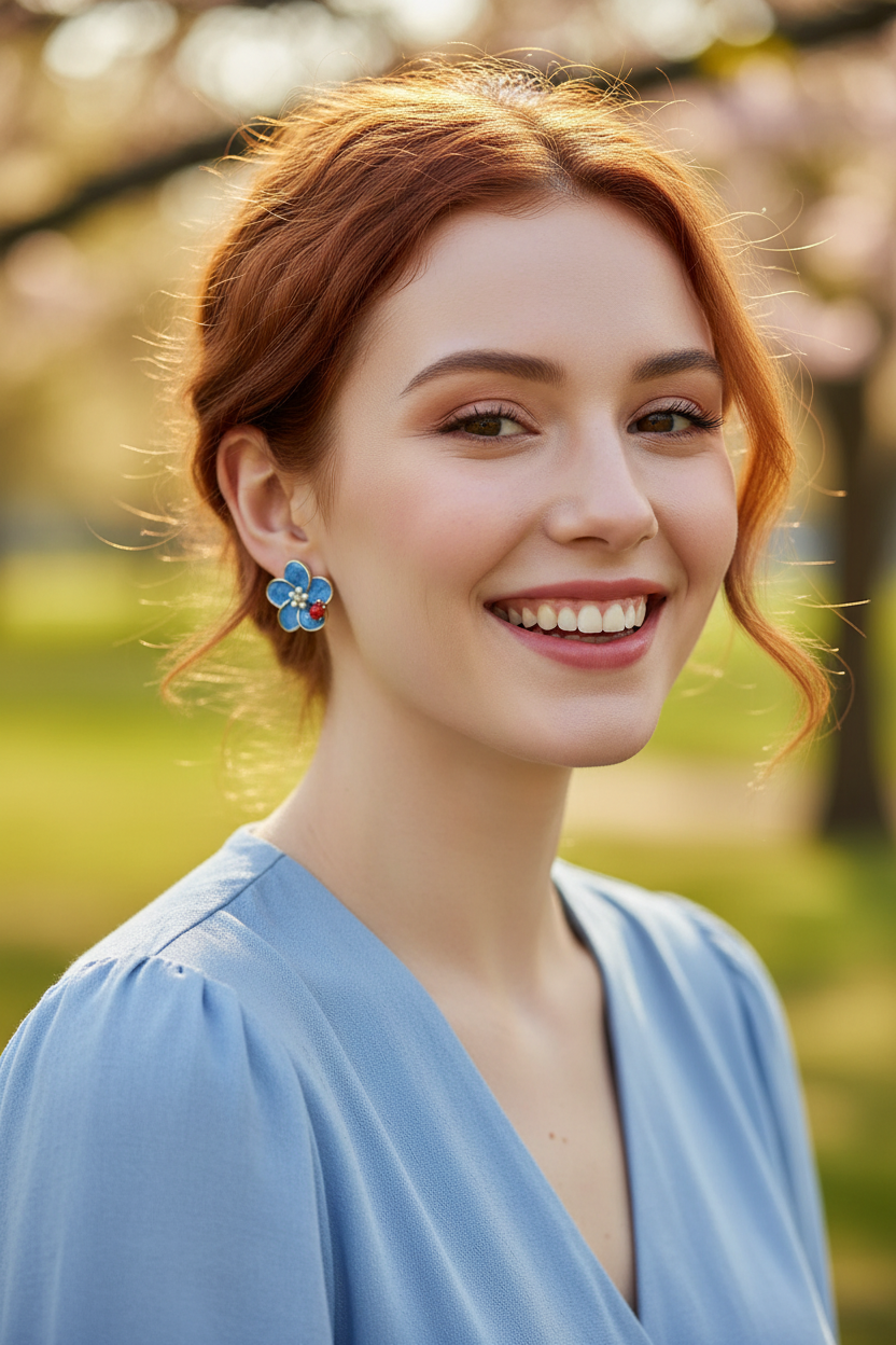 Blue Flower Earrings - Park