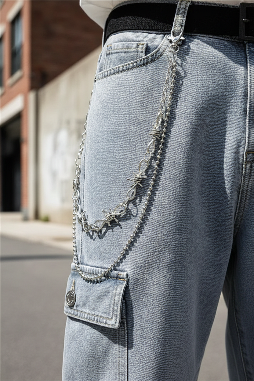 Chain Detail Cargo Pants