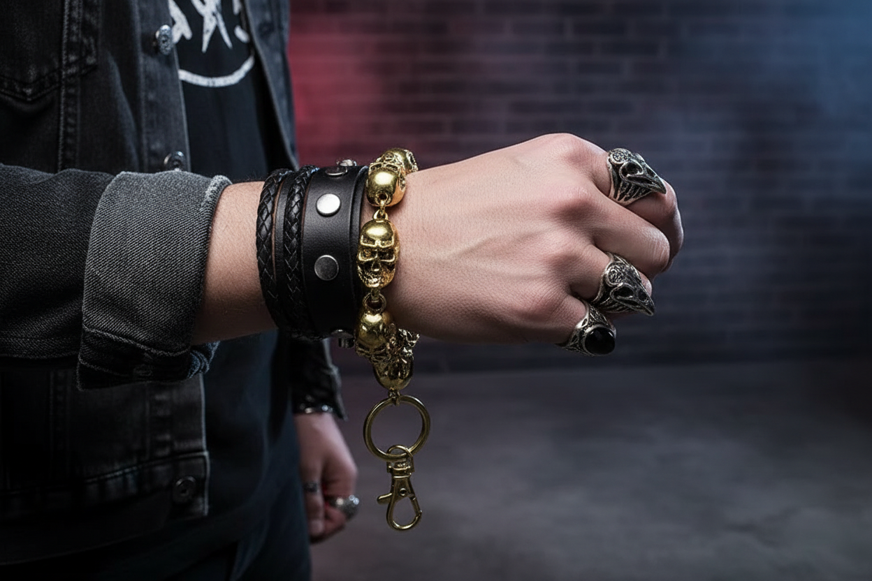 Gold Skull Chain - Wrist Shot