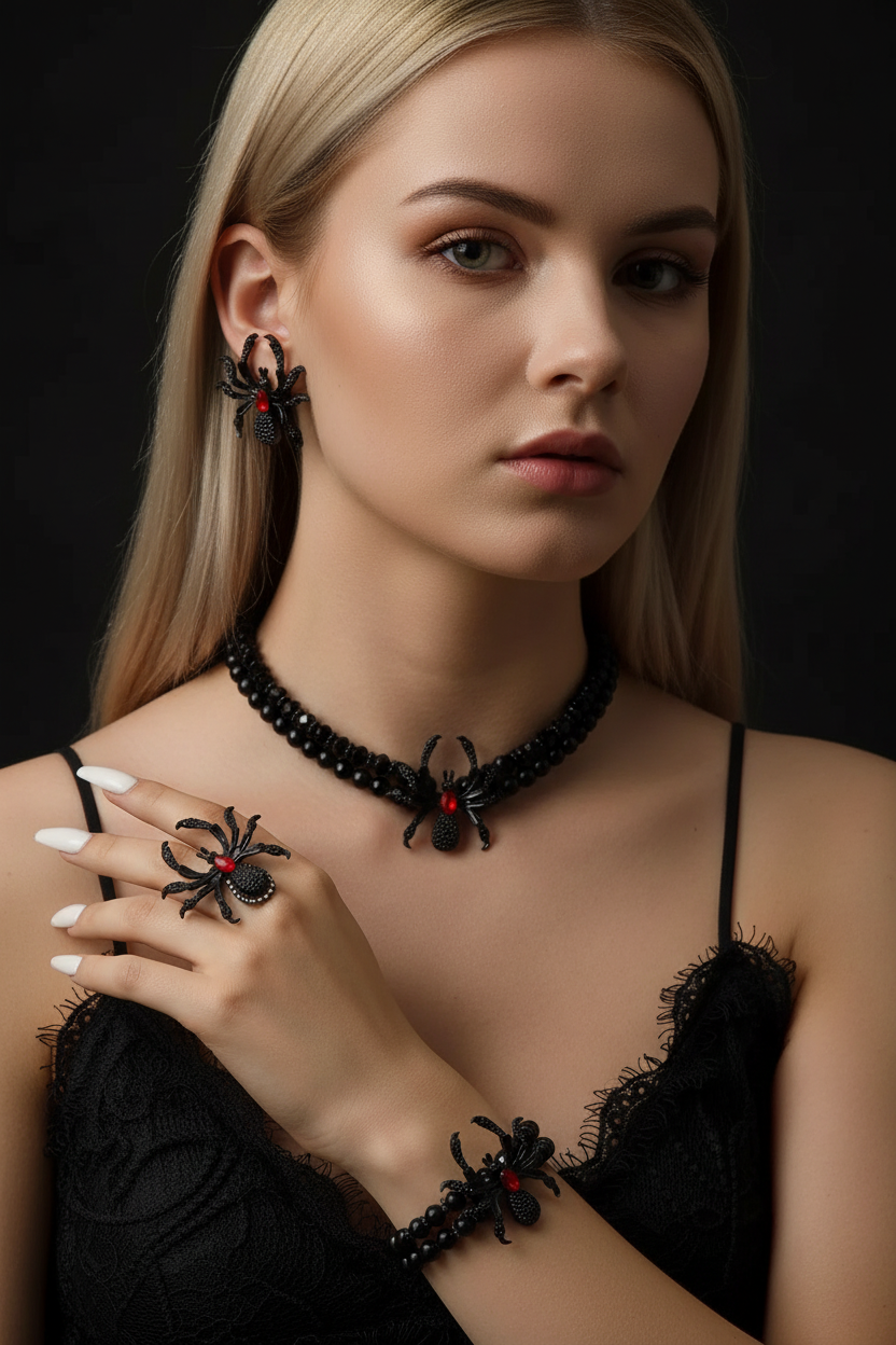 Gothic Spider Jewelry Set - Western Model