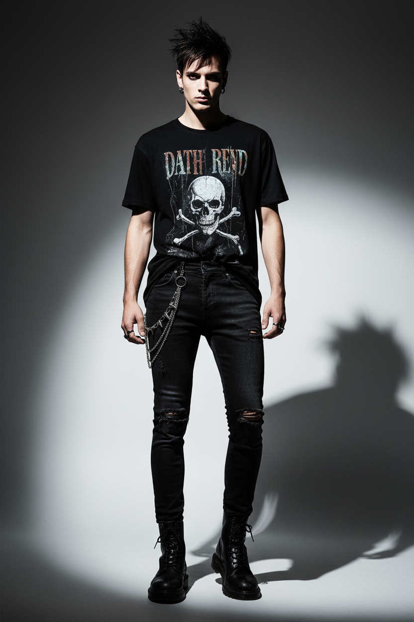 Multi-Layer Silver Spike Rivet Trouser Chain Waist Chain with Lobster Clasp