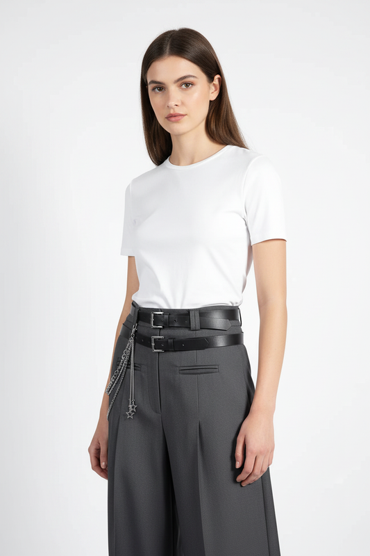 Multi-Layer Silver Star Tassel Trouser Chain Waist Chain with Lobster Clasp