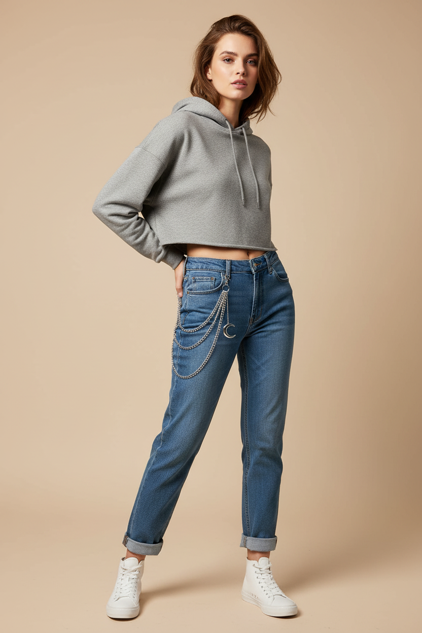 Medium Wash Straight Jeans