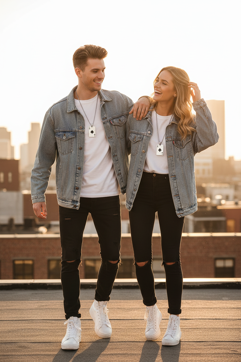 Poker Necklace - Couple